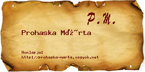 Prohaska Márta névjegykártya