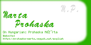 marta prohaska business card